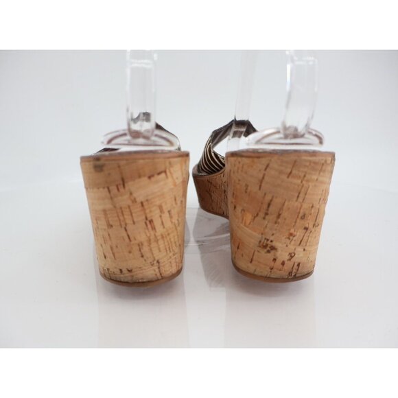 Sam Edelman Women's Reid Sandal Size 8 Cork Wedge Platform Slide Tan Brown Calf - Picture 5 of 12